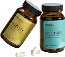 נוראל חבילת כמוסות Collagen + Iron