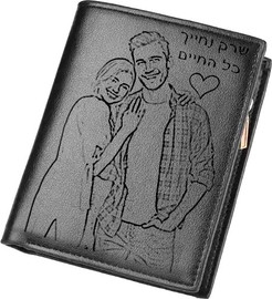 גולרי פקטורי ארנק עור לאורך גודל סטנדרט לגבר שחור / חום לבחירה לגבר עם צריבת תמונה