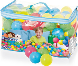 BESTWAY סט של 100 כדורי פלסטיק צבעוניים BESTWAY, דגם 52648