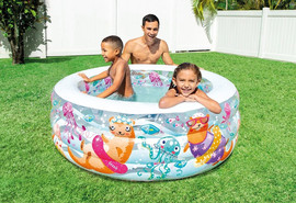 INTEX בריכה מתנפחת INTEX עגולה בעיצוב הלוטרה המקסימה (בריכת לידה), דגם 58480