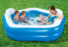 BESTWAY בריכה מחומשת מתנפחת BESTWAY כוללת 2 כריות ישיבה ו-2 משענות ראש, דגם 54153
