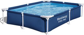 BESTWAY ערכת הכל כלול קלאסיק בריכת BESTWAY עמודים מלבנית 43*150*221 דגם 56401C - כחול כהה