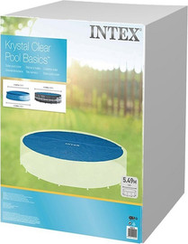 INTEX כיסוי תרמי/סולארי כחול INTEX לבריכה ביתית עגולה (שפה מתנפחת/עמודים) קוטר 549, דגם 28015