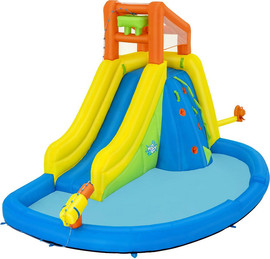 BESTWAY מתנפח מים הר מגה ספלאש הכולל מגלשה+קיר טיפוס+תותח מים 53478 Bestway H2OGo