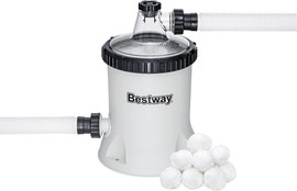 BESTWAY משאבת סינון מים 5678 ליטר/1500 גלון בשעה BESTWAY + צמר (לשימוש רק עם צמר), מקט 58870