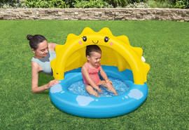 BESTWAY בריכה מתנפחת BESTWAY בעיצוב קייצי ומרענן, הכוללת גגון חלקי ותחתית בריכה מתנפחת, דגם 52637
