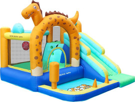 Doctor Dolphin מתקן מתנפח הכולל מתקן קפיצות+קיר טיפוס+ מגלשה גבוהה+מגוון משחקים, דגם 72080 DOCTOR DOLPHIN דוקטור דולפין