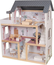 KIDSTORE בית בובות לילדים/ות מעץ דגם אמיליה, מק''ט W06A413