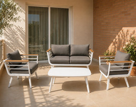 GardenSale מערכת ישיבה דו מושבית דגם BELL צבע לבן