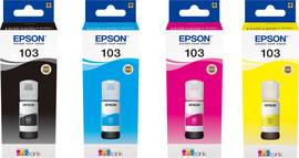 Epson מארז 4 בקבוקי דיו 103 מקוריים EPSON