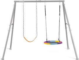 INTEX נדנדת שני חלקים נדנדת מושב גמיש ונדנדת צלחת לחצר לילדים 254*235*200 סמ 44126 מבית INTEX