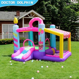 Doctor Dolphin מתקן קפיצה מתנפח עם מגלשה דגם יום הולדת D72002 מבית Doctor Dolphin