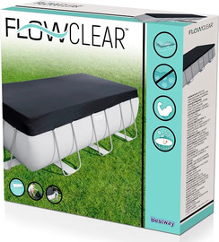 BESTWAY כיסוי PVC לבריכה אולטרה מלבנית מסגרת אפורה 412*201*10 / 404*201*100 סמ מבית BESTWAY