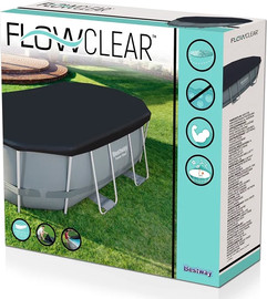 BESTWAY כיסוי לבריכה אובלית אפורה PVC 427*250*100 58425 מבית BESTWAY