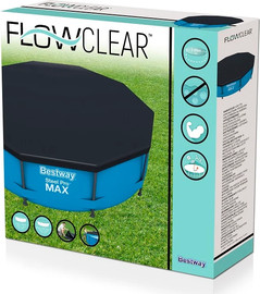 BESTWAY כיסוי לבריכה עגולה עליון אפור PVC סמ 305 מבית BESTWAY