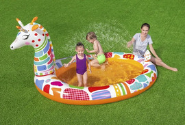 BESTWAY בריכה מתנפחת לילדים בעיצוב ג'ירפה עם מתז מים 266*157*127 סמ 53089 מבית BESTWAY