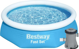 BESTWAY בריכה משפחתית עגולה 244*61 סמ FAST 57450 מבית BESTWAY