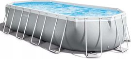 INTEX בריכת INTEX אולטרה אובלית 610305122 סדרת PRISM FRAME דגם 26798 | ערכת יצרן | קפיץ קפוץ