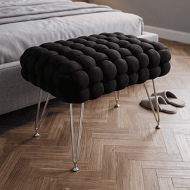 BED CITY הדום קלאוד בינוני שחור מבד קטיפה