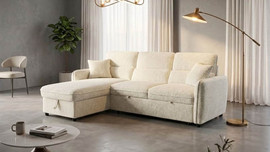 BED CITY סלון פינתי נפתח למיטה דגם נסיה אופוייט