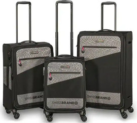 SwissBrand סט 3 מזוודות רכות איכותיות ביותר! SWISS BRAND