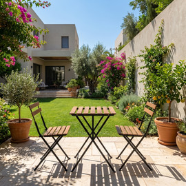Casa Center סט זוגי מתקפל לגינה ולמרפסת מעץ דגם מארסיי