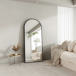 Casa Center מראת גוף גדולה עם מסגרת שחורה נתלית ועומדת 65*170