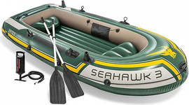 INTEX סירת גומי אינטקס מתנפחת 3 SEAHAWK כולל משוטים ומשאבה דגם INTEX 68380