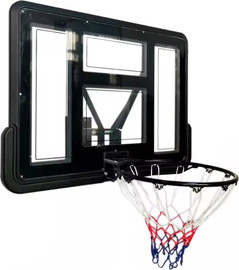 DUNK PRO לוח כדורסל שקוף מקצועי 110/75 ס''מ עם הרחקה מהקיר DUNK PRO M007