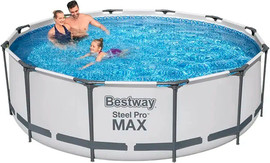 BESTWAY בריכה עגולה בסטוואי 366X100 ס''מ Bestway MAX 56260 *כולל משאבת פילטר ומסנן*