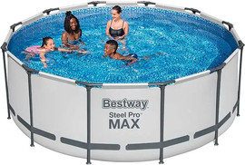 BESTWAY בריכה עגולה בסטוואי 366X122 ס''מ Bestway MAX 56420 *כולל משאבה, מסנן כיסוי וסולם*