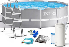 INTEX בריכה עגולה 366X99 כולל משאבת פילטר וסולם INTEX 26716