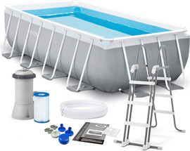 INTEX בריכה מלבנית 400X200X122 כולל משאבה וסולם INTEX 26790