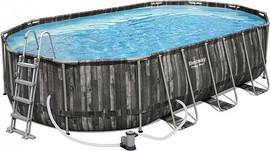 BESTWAY בריכה אובלית אולטרה 610X366X122 כולל משאבה, סולם, כיסוי BESTWAY 5611R