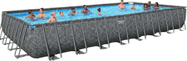 BESTWAY בריכה מלבנית בסטוואי 956X488X132 ס''מ BESTWAY 561KJ APX 365 *כולל משאבת חול, צמר סינון, סולם וכיסוי*