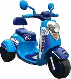 TOYS&MORE אופנוע משטרה וספה ממונע לילדים כחול BOBTOYS VESPA POLICE 6V