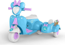 TOYS&MORE אופנוע ממונע נסיכות לילדות 6V עם סירה גימור תכלת BOBTOYS