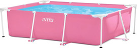 INTEX בריכה אינטקס מלבנית צינורות בצבע ורוד 220X150X60 ס''מ INTEX 28266