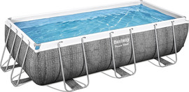 BESTWAY בריכה מלבנית בסטוואי 404X201X100 ס''מ Bestway 56721 Power Steel *כולל משאבת פילטר וסולם*