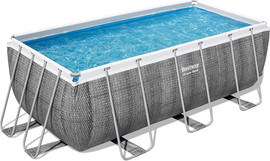 BESTWAY בריכה מלבנית בסטוואי 412X201X122 ס''מ Bestway 56722 Power Steel MAX *כולל משאבת פילטר וסולם*
