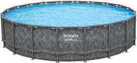 BESTWAY בריכה עגולה בסטוואי 610X132 ס''מ Bestway 561KE APX 365 *כולל משאבת חול, צמר סינון, סולם וכיסוי*