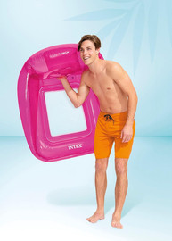 INTEX כיסא ים רשת מתנפח לבריכה עם משענת גב לתמיכה ורוד אינטקס INTEX 56802