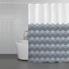 ספירלה וילון אמבטיה 240X200 – מעוינים | עיצוב מודרני ועמידות למים MT-1