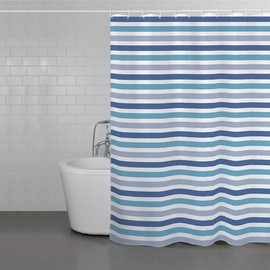 ספירלה וילון אמבטיה 240X200 – פסים | עיצוב מודרני ועמידות למים MT-1