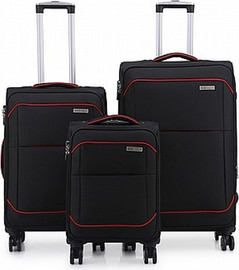 SWISS סט 3 מזוודות סוויס Swiss Alpine 2.0 Soft 20+24+28" - שחור