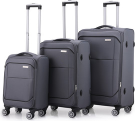 SWISS סט 3 מזוודות סוויס Swiss Alpine 2.0 Soft 20+24+28" - אפור