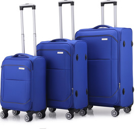 SWISS סט 3 מזוודות סוויס Swiss Alpine 2.0 Soft 20+24+28" - כחול