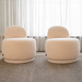 Dreamit זוג כורסאות מעוצבות בוקלה עגולות Auri Duo