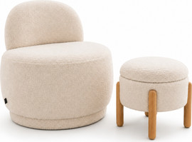 Dreamit כורסא מעוצבת עם הדום אחסון תואם דגם Auri Nest