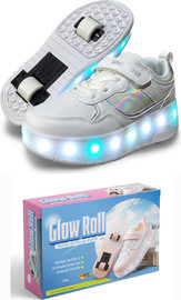 Glow Roll נעלי גלגליות נשלפות דגם מקס - גלו רול המקורי - לבן | 31